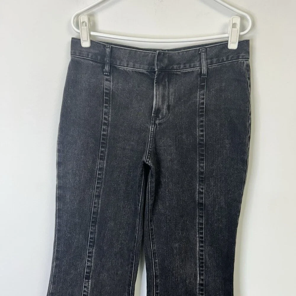 Express 70s Flare Jeans Women’s Size 6 Long 6L Black Mid‎ Rise - Picture 5 of 12